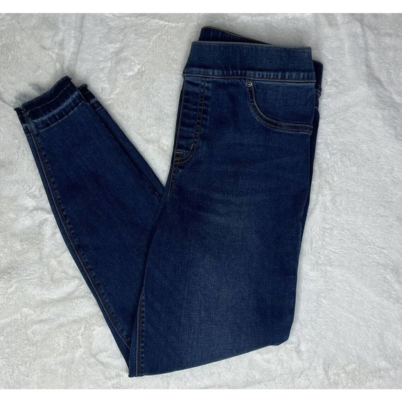 Spanx Jeans Leggings Skinny Jeans Distressed Ankle Size XL Dark Wash - Picture 7 of 13